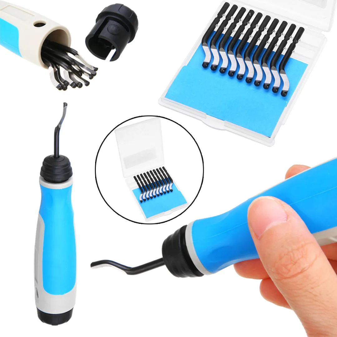 

Mayitr Burr Handle BS1010 Blade BS1010 S10 Blades NG1001 Burr Handle Hand Deburring Tool Wood Plastic Metal