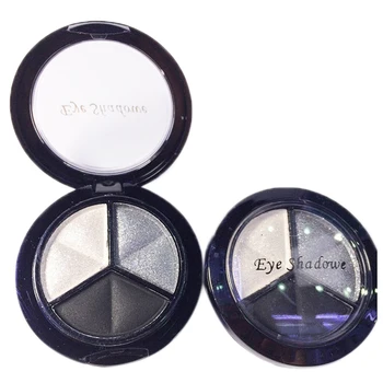 

Professional Smoky Cosmetic Set 3 Colors Natural Matte Eyeshadow Makeup Tools Palette Nude Eye Shadow Glitter #1 black + white