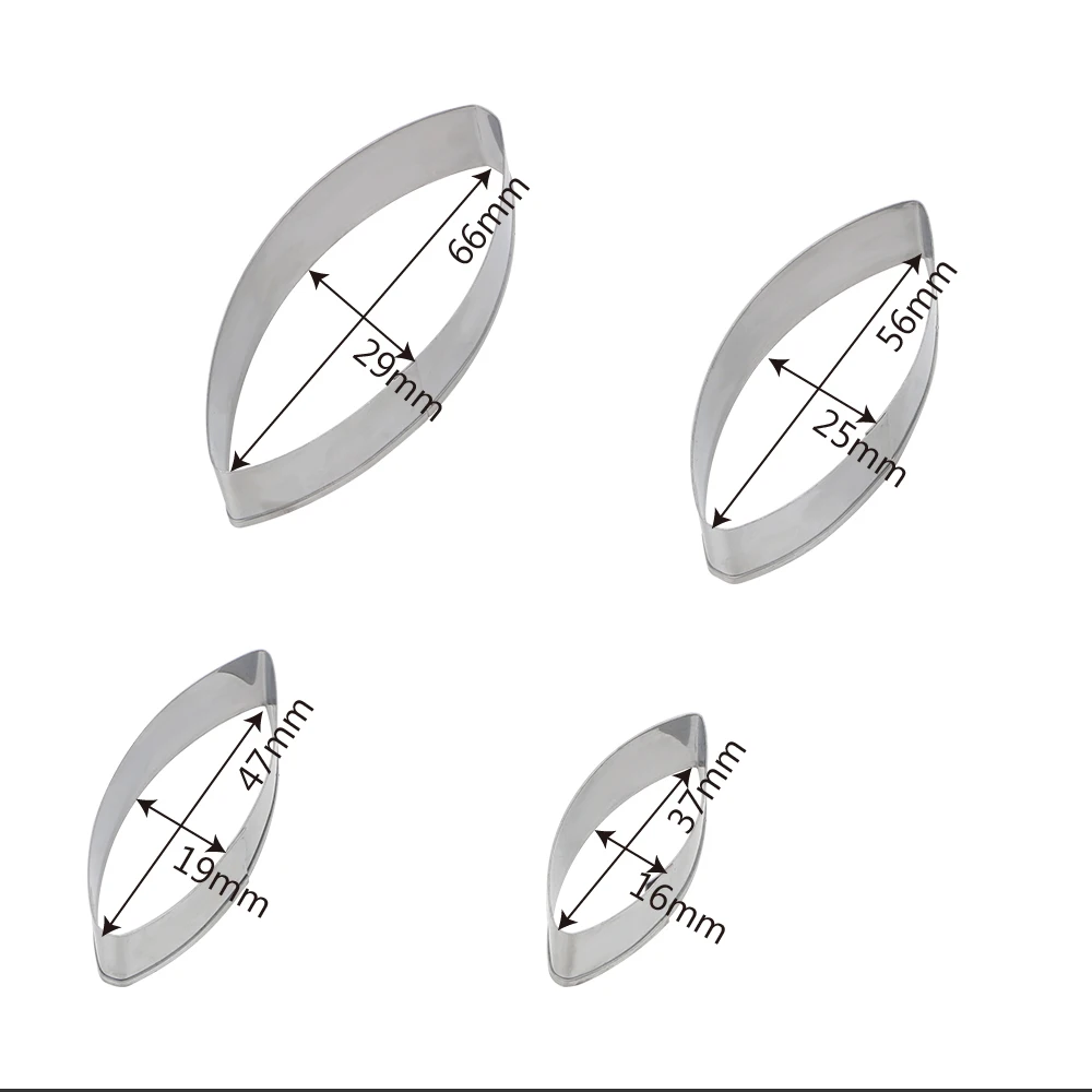 4 шт./компл. Нержавеющая сталь водяная Лилия лепесток Форма печенье набор фрез торта Fondant(сахарная) пресс-форма для торта