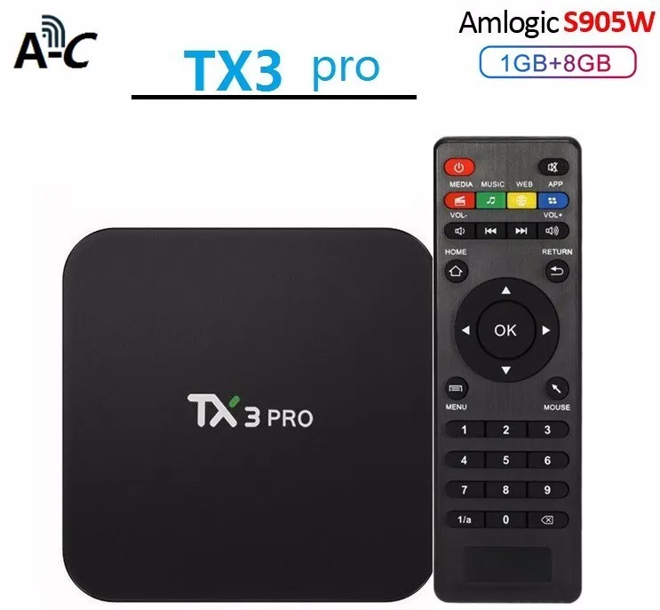 

AC Tx3 Pro Smart Android 7.1 Tv Box Amlogic S905w Wifi Quad Core 4k Box Media Player 1gb/8gb Set-top Box Pk TX3 mini