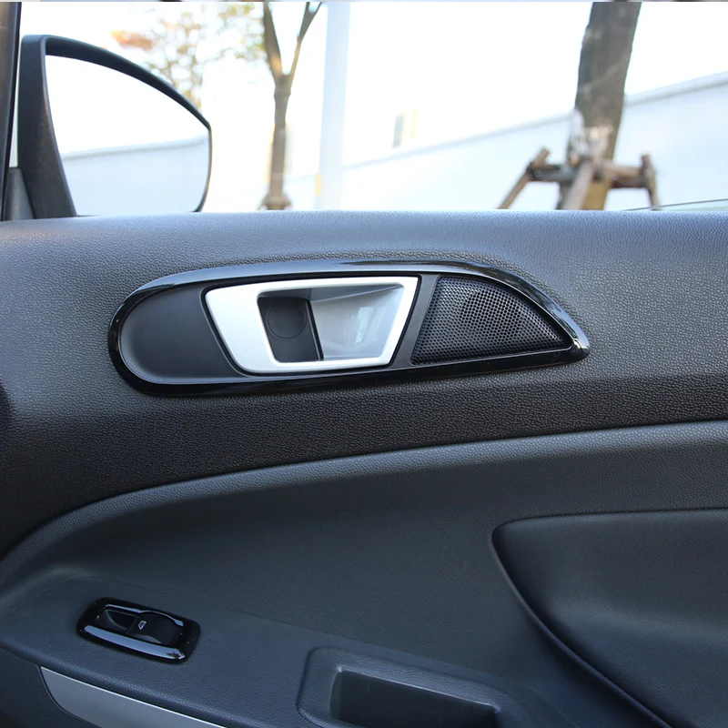 

A Little Change Abs Chrome Inner Trim Door Hand Clasping Decorative Ring Sticker for Ford Ecosport Fiesta MK7 Auto Accessories