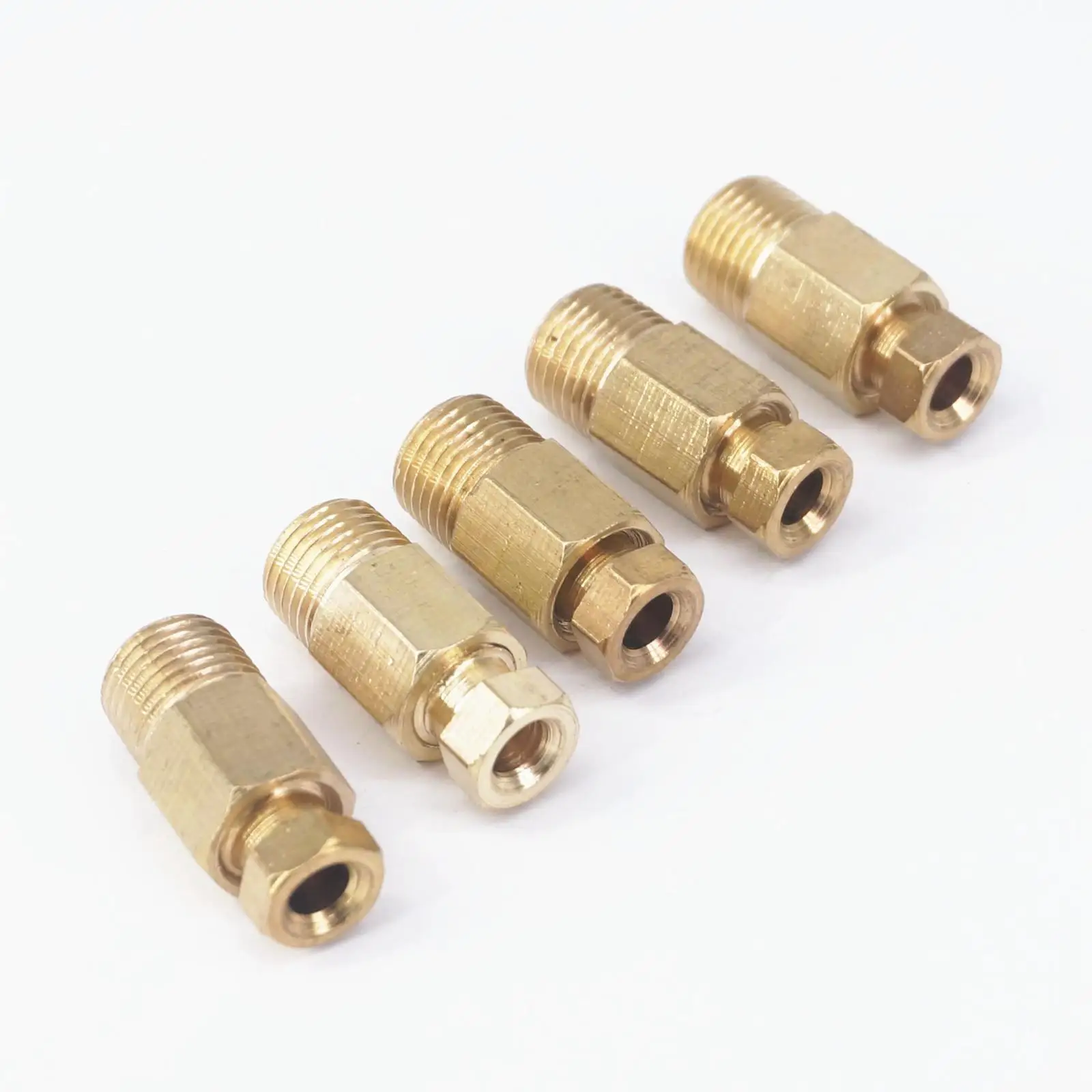 5pcs 1/8" BSPP Male x 4mm OD Tube Brass Connector Machine Tool Oil