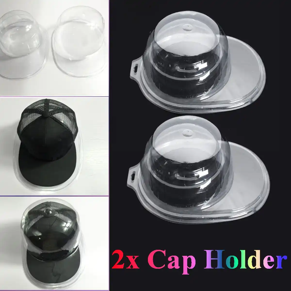 1 Set Acrylic Clear Cap Hat Protector Baseball Cap Display Case Holder