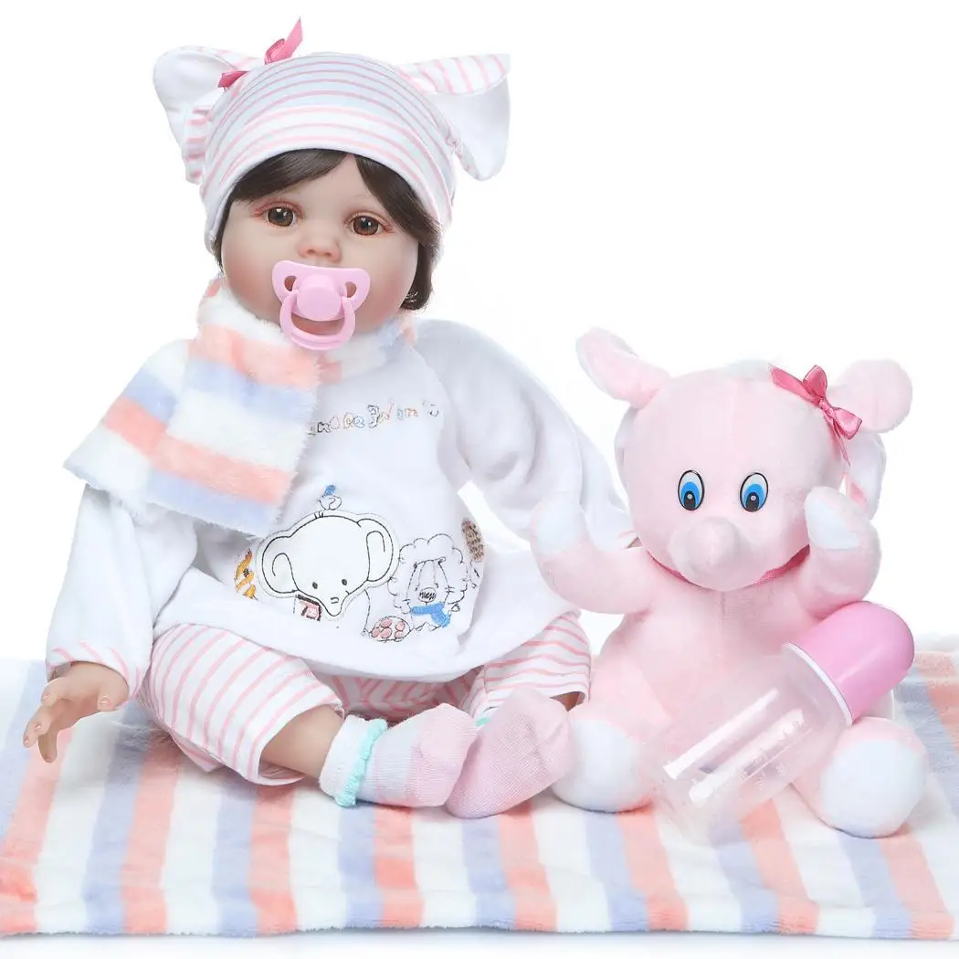 

Kids Soft Silicone Realistic With Clothes Reborn Collectibles, Gift, Playmate 2-4Years Baby Opened Eyes Doll
