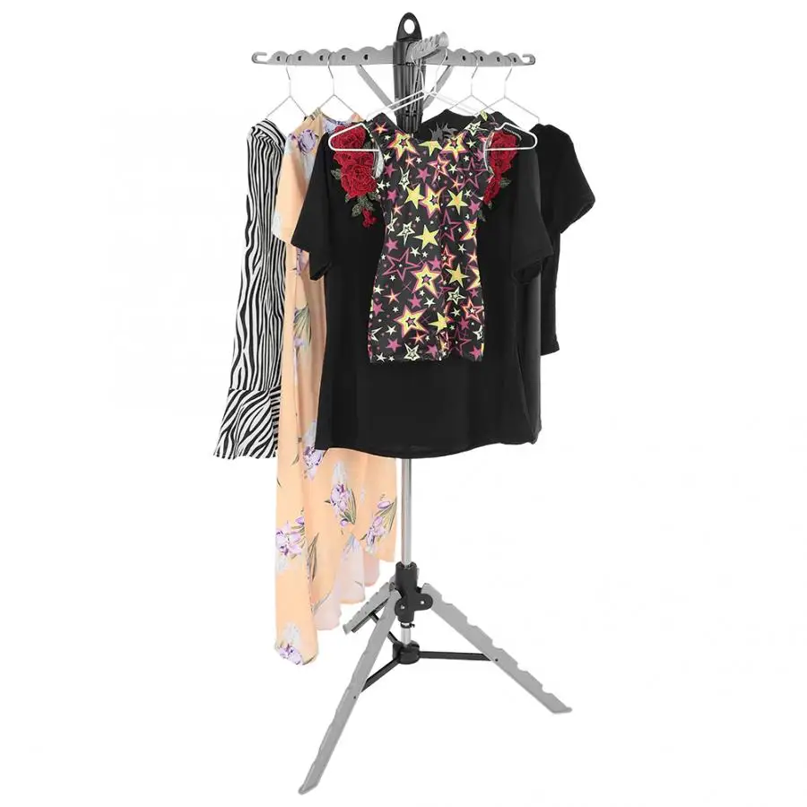 

Collapsible Portable Indoor Tripod Clothes Drying Rack for Hanging Laundry Stainless Steel Single Rod Balcony Clothing