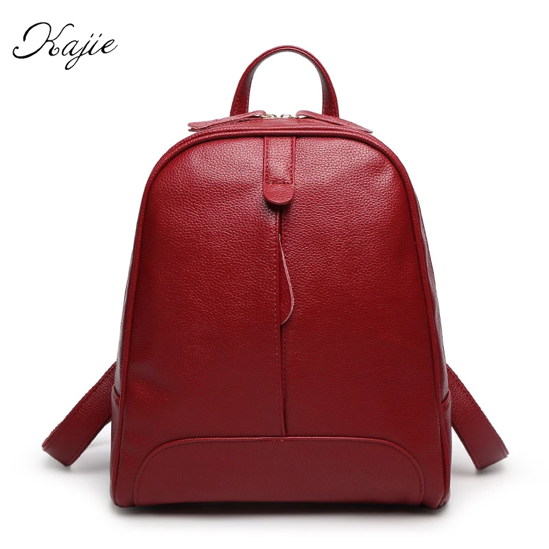 

Kajie Designe Lady Genuine Leather Female Backpack Women Schoolbag For Girls Large Capacity Shoulder Travel Mochila Bolsa