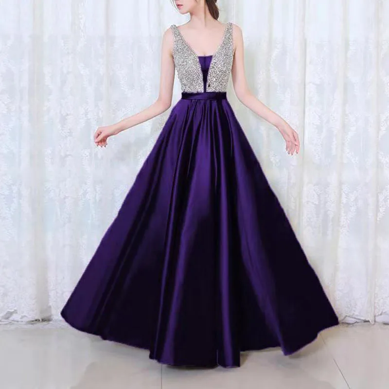

New Women party dress Sexy Strapless V-neck Dress plus size summer ladies Formal Evening patchwork A-line Dresses vestido longo