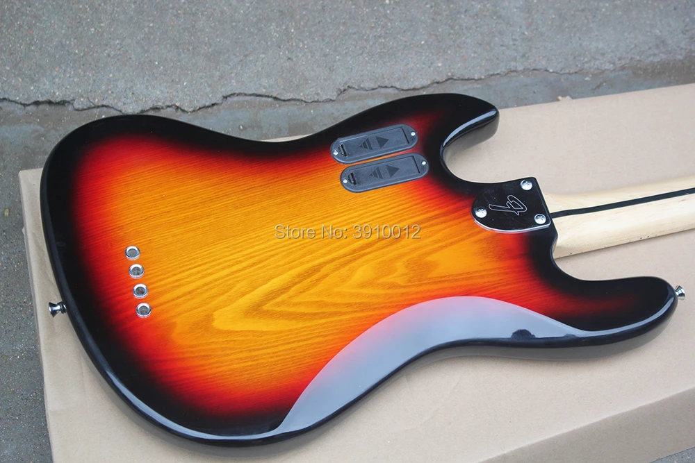 Factory Tobacco Sunburst 4 Strings Electric Bass Guitar with Active Circuit,Black Pickgaurd,Maple Fretboard,Offer Customized Factory Tobacco Sunburst 4 Strings Electric Bass Guitar with Active Circuit,Black Pickgaurd,Maple Fretboard,Offer Customized