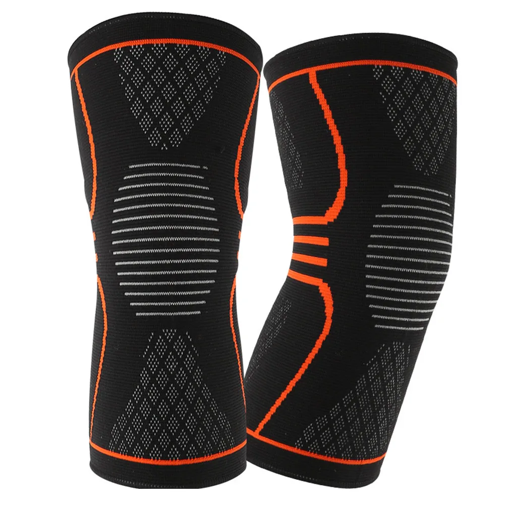 

2PCS Protective Elastic Compression Knee Pads Knitting Kneecap Fitness Support Anti-slip Pain Relief Running Outdoor Sports