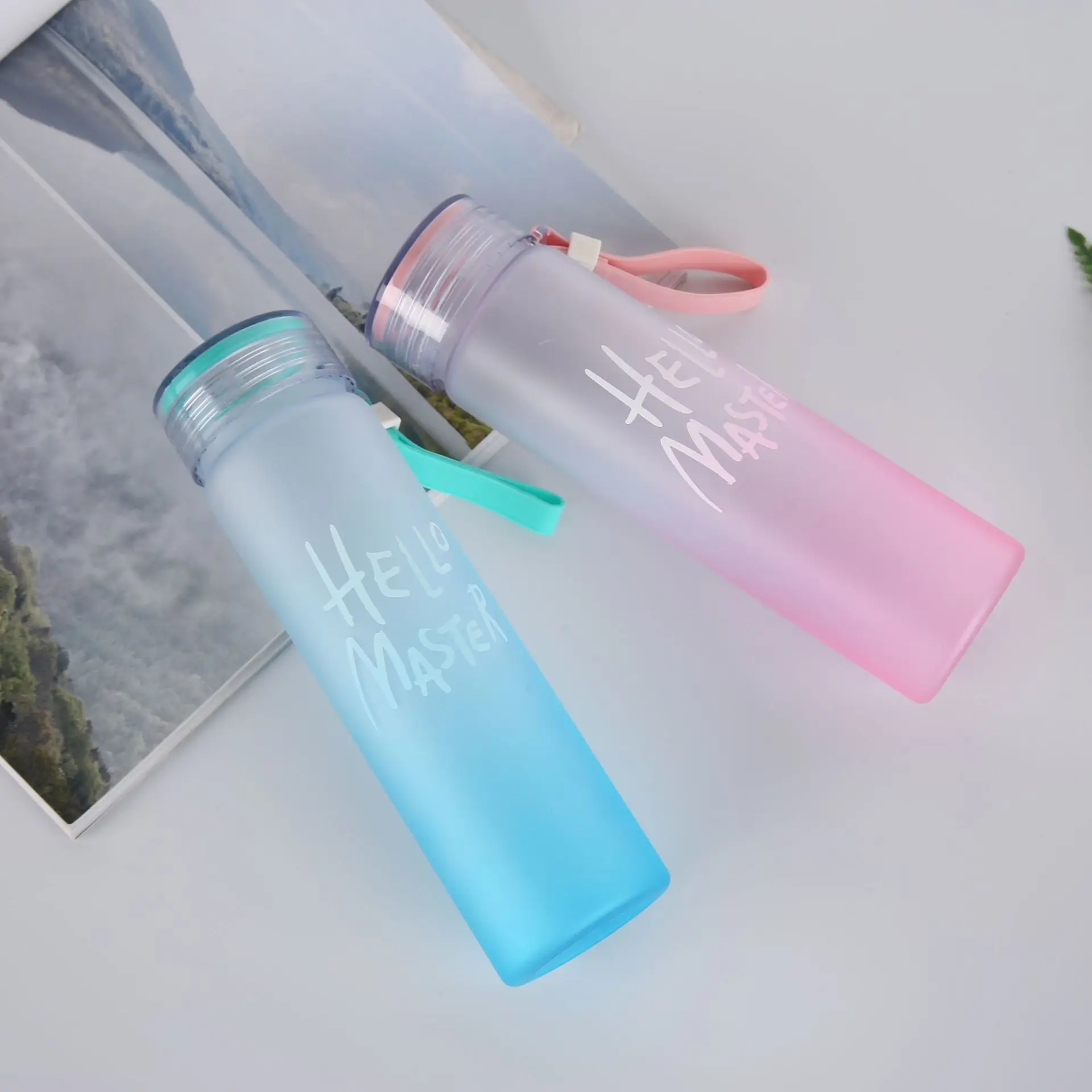 

Gradual Change Color Directly Cup Body Portable As Handle Cup Diving Set Lovers Motion 460ML