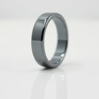 Fashion Jewelry Grade AAA Quality smooth 6 mm Width Flat Hematite Rings (1 Piece ) HR1002 1