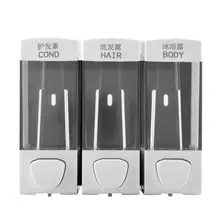 Настенный 3 розетки прессованный Прочный жидкий дозатор для мыла лосьон коробка кондиционер для хранения волос ванная, туалет, кухня