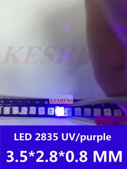 

500PCS Diodes 2835 3528 SMD UV LED Purple Lamp Bead 395 - 410nm Ultraviolet Light-emitting Diodes Ultra Violet SMT LED Bead Lamp