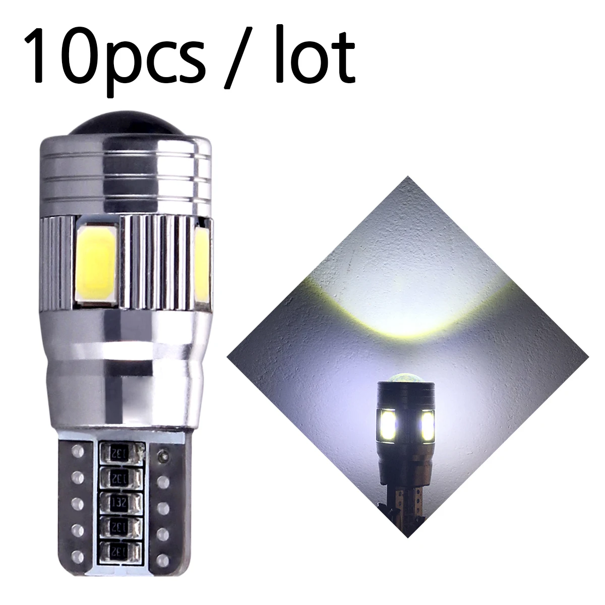 10 шт./лот автомобильный Canbus T10 W5W 5630 6SMD светодиодный клиновидный боковой свет Авто