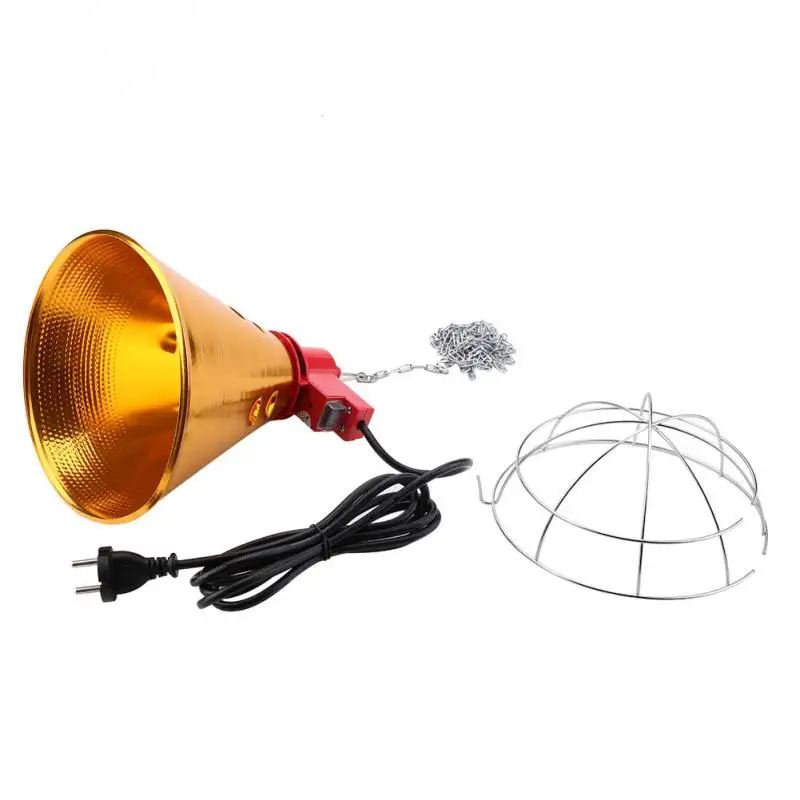 230 В ЕС вилка инфракрасная красная тепловая лампа с абажуром светильник для птицы цыплят свиньи рептилии теплая лампа