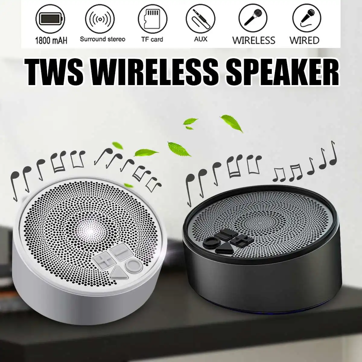 

Portable TWS Wireless bluetooth Speaker Stereo Music Hands-free Call Waterproof Outdoor Subwoofer Sound Speakers for PC Car