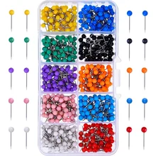 Push Pins 600-Count Map Tacks маркировочные булавки 1/8-дюймовые пластиковые бусины, с стальной точкой 10 разных цветов