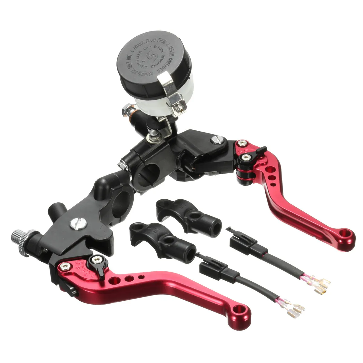 

22mm 7/8 Inch Universal Motorcycle Handlebar Hydraulic Brake Master Cylinder Clutch Lever Grey Red