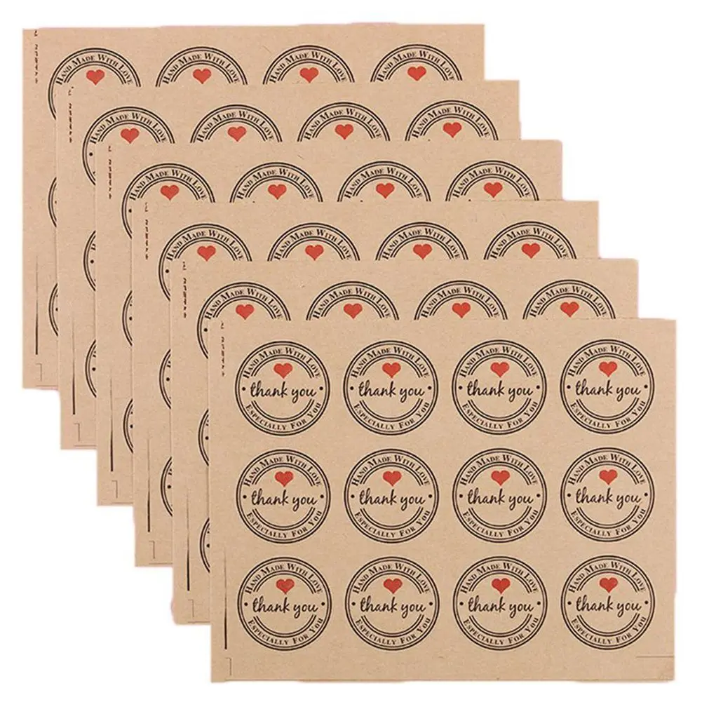 

120 Pcs 3.8CM Thank You Kraft Paper Sticker Labels for Wedding Party Favor Thank You Card, Thank You Stamp Sticker, DIY Gift P
