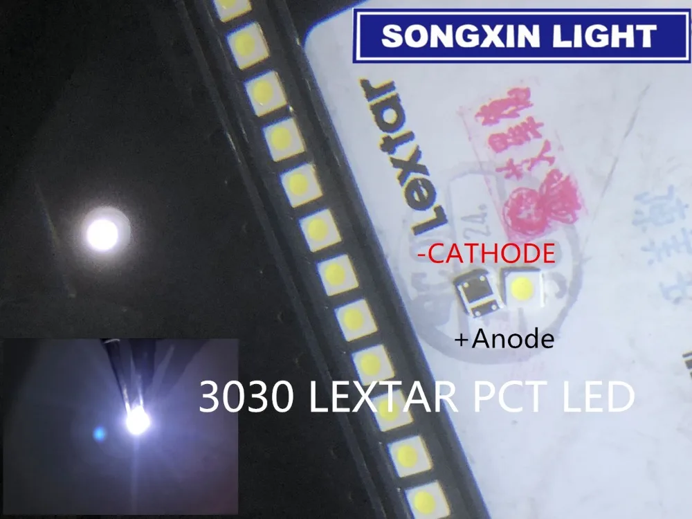 4000 шт. для LEXTAR светодиодный ная подсветка высокой мощности LED PCT 1 8 W 3030 6V холодный
