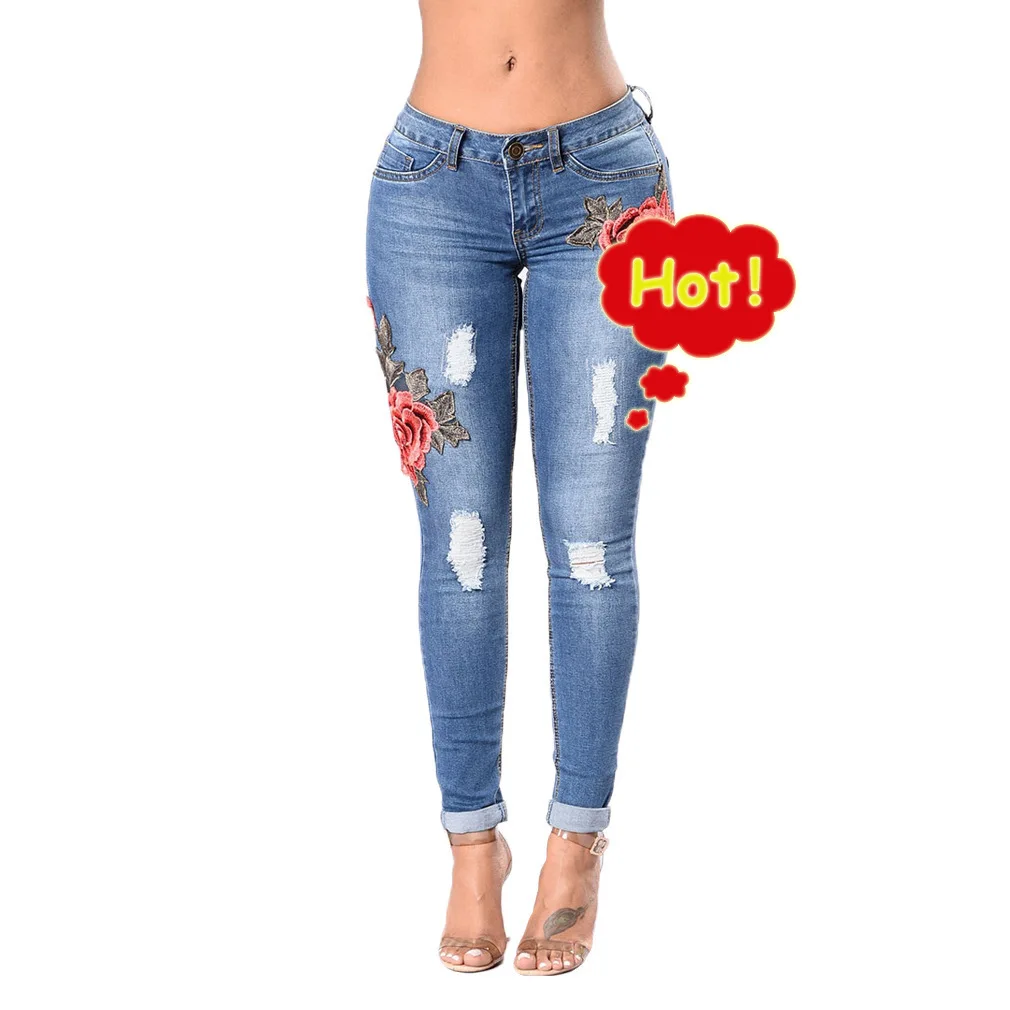Hosen Frauen Kleidung & Zubehör Sexy Frauen Zerstört Zerrissene Distressed Dünne Jeanshosen Boyfriend-jeans Hosen Plus Größe Hohe Taille Jeans Frau Bleistift Hosen