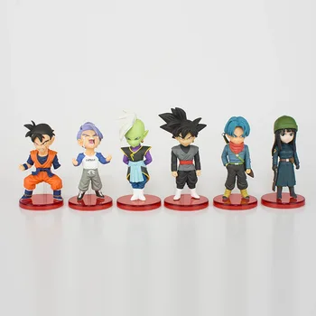 

6 pcs/set Dragon Ball Super action figure doll anime Goku Zamasu Trunks Mai vegeta figurines WCF vol.6 cute toys for gift