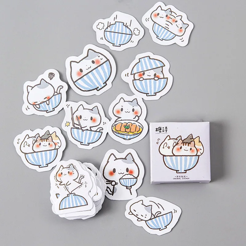 Милые наклейки для ноутбука 45 шт./кор. Kawaii кошек мультяшная бумага детские