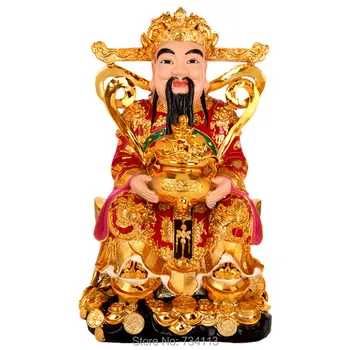 

God of Wealth Buddha Kaiguang Fortuna ornaments Wencai God Buddha statue home company shop gifts lucky worship gods 31 cm height