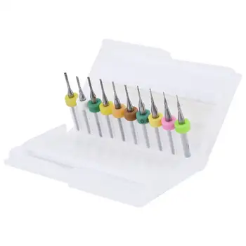 

10 Pcs/set Carbide End Mill 0.5/0.6/0.7/0.8/0.9/1.0/1.1/1.2/1.3/1.4mm PCB End Mill Engraving Bits Cutter 1/8 Tool Wholesale