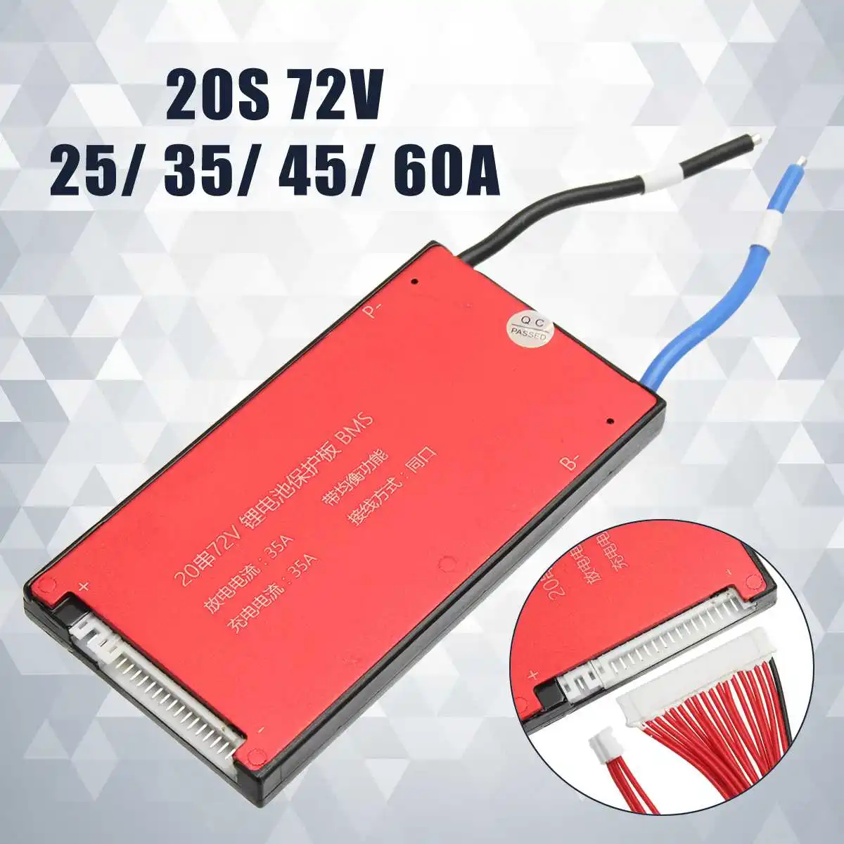 

Same Port 20S 72V 25A/35A/45A/60A BMS PCB PCM Power Protections Board For Electric Bicycle