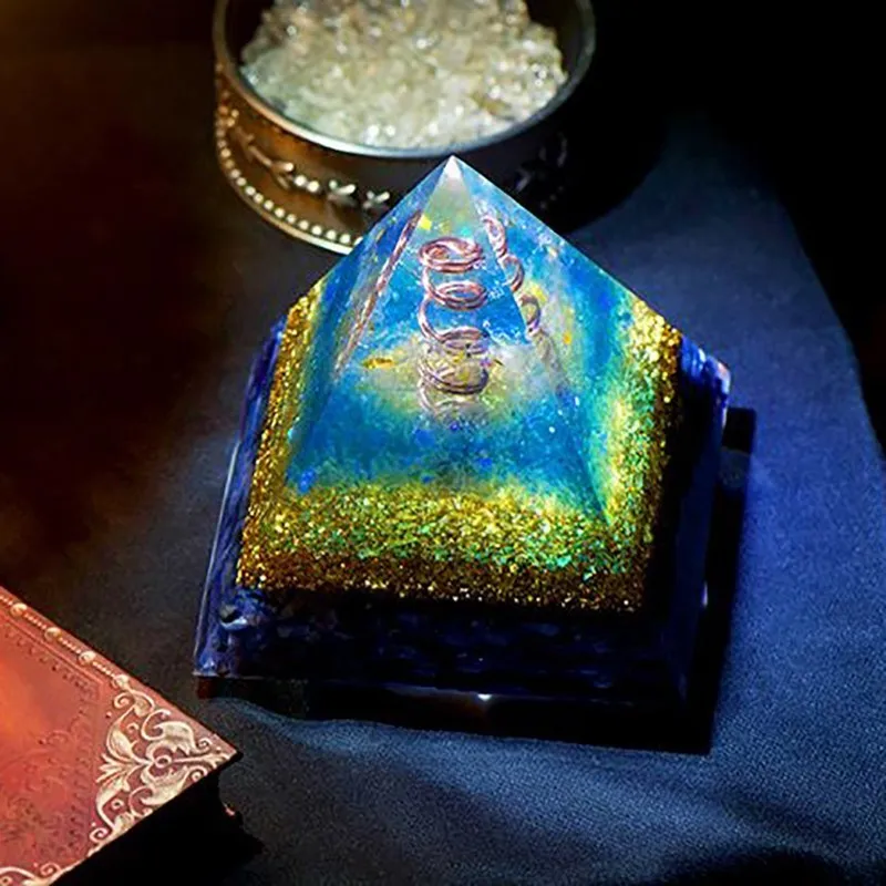 Прозрачная Пирамида AURA Orgonite меняющая магнитное поле жизни камень рейки