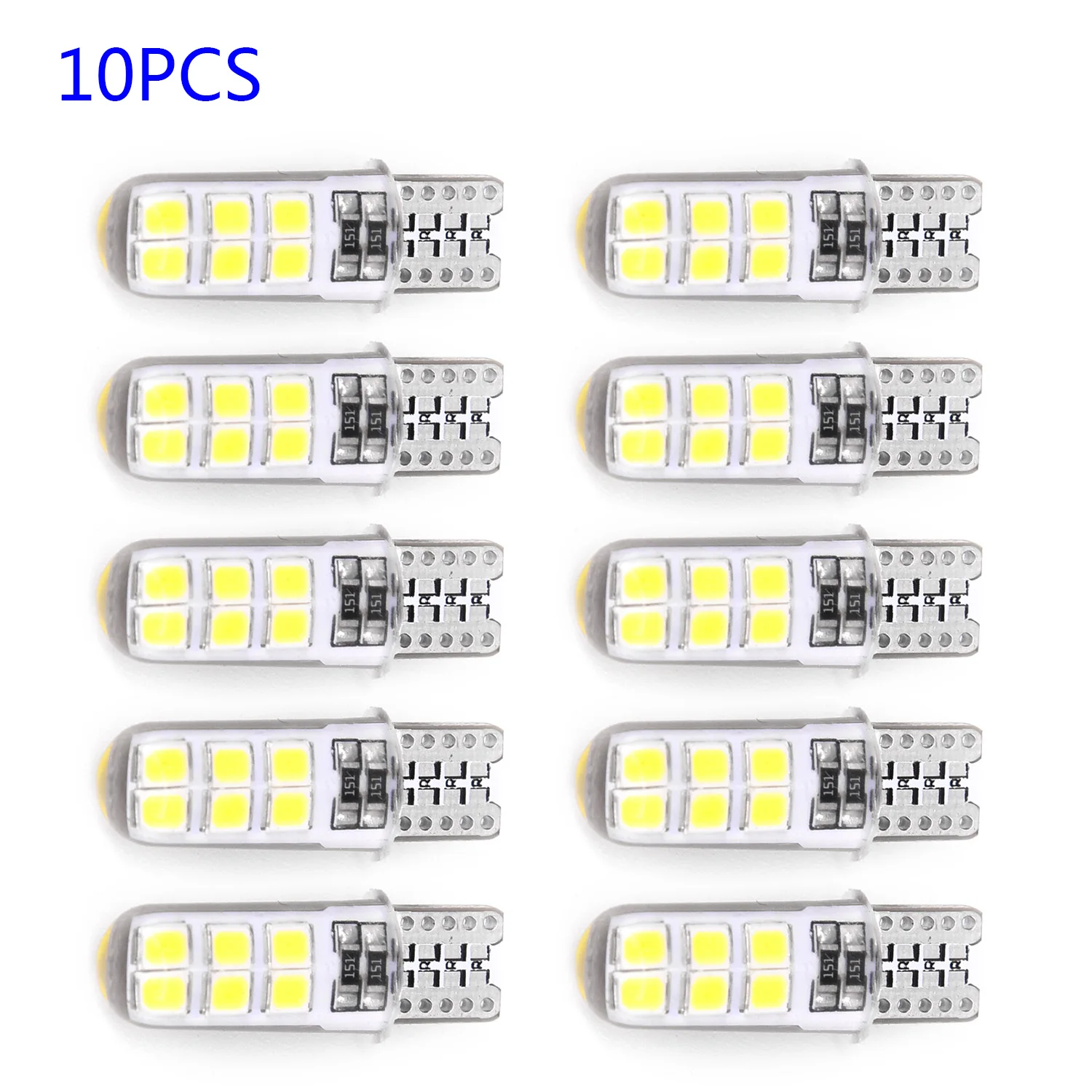 

10pcs 2W 194 W5W T10-2835-12SMD COB LED White Car CANBUS License Plate Lights 33*10mm/1.3*0.4 inches Fits for most vehicles