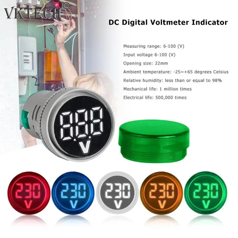 6 100V DC Voltage Meter Indicator Digital Display Voltmeter Indicator