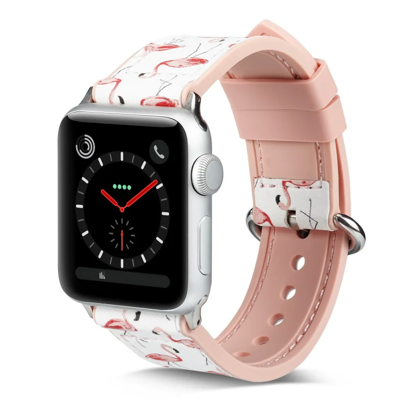 Ремешок из натуральной кожи с силикагелем для Apple Watch Series 5 4 3 2 1 Band 38 мм 42 40 44