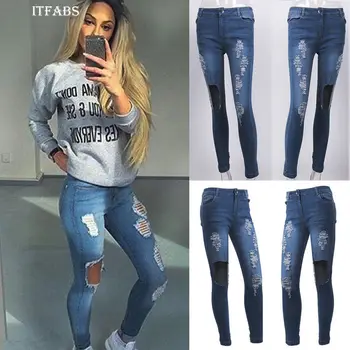 

Hot Sale Women Girls Fashion Casual Solid Hollow Slim Pants Fit Trousers Pencil Pants