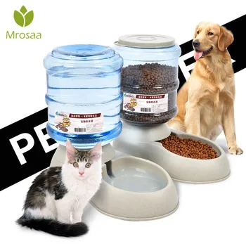 

Dogs Cat Automatic Pet Feeder Water Fountain Drinking Bowl Large Capacity Pets Puppy Feeding bowl Drinker Dispenser 3.75L