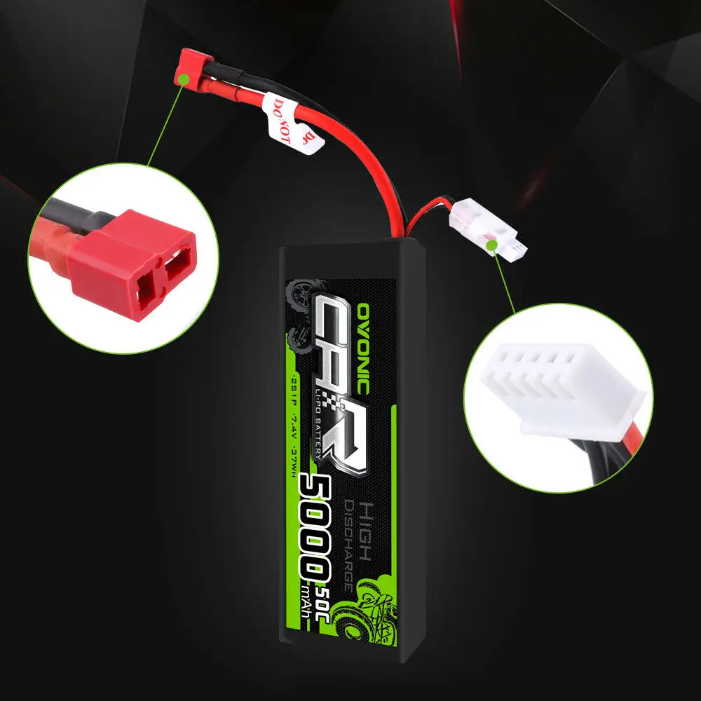 Аккумуляторы OVONIC LiPo 2S 50C 5000 мАч Т образный штекер 7 4 В для автомобиля ARRMA 1/8 1/10 RC Emaxx