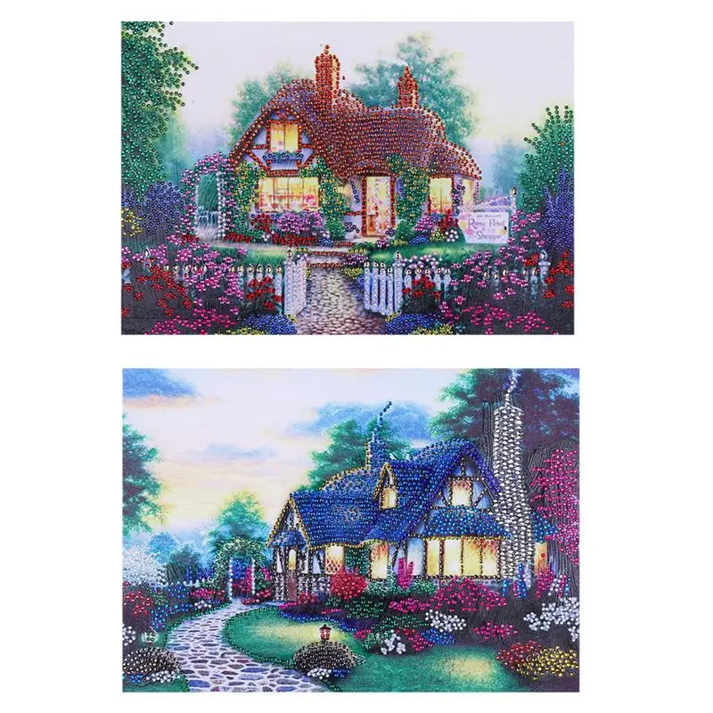 

New DIY Diamond Painting Garden Villa Pattern Full Full Diamonds Modern Home Decoration Painting Living Room Mural Paintings