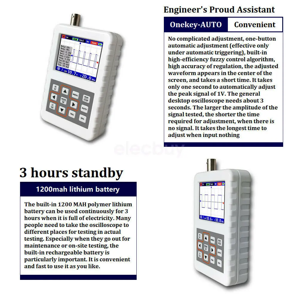  DSO FNIRSI PRO 5MHz Bandwidth 20MSps Mini Portable LCD Digital Oscilloscope