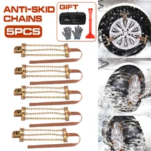

New Wear-resistant Steel Car Snow Chains Balance Design Anti-skid Chain For Ice/Snow/Mud Road Safe For Driving Send Gift Pro