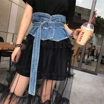 

2020 New Korean Long Harajuku Double D Ring Belt Female Wide Retro Denim Jeans Corset Waist Band Belts for Women Dress Cinturon