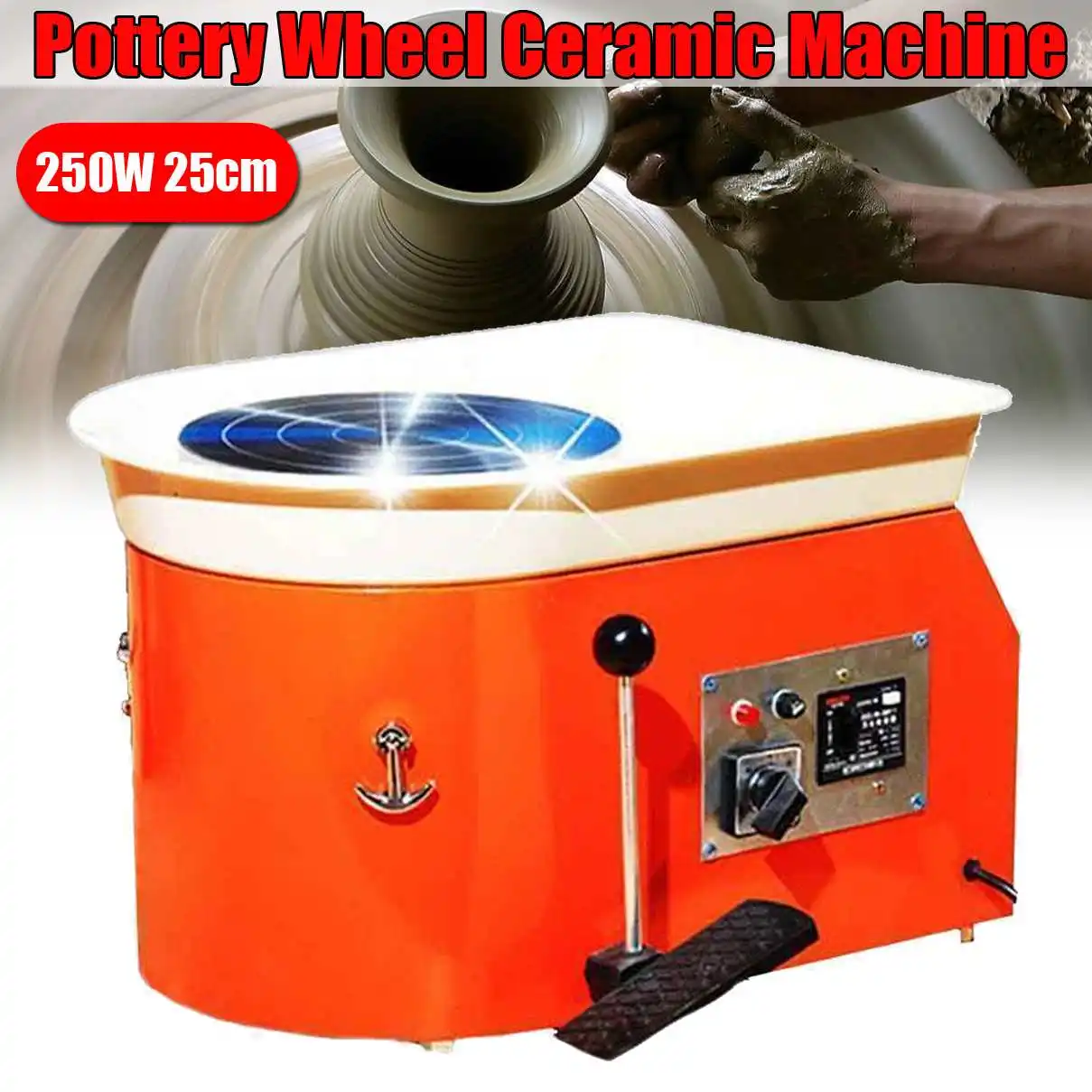 110V/220V 250W Pottery Wheel Machine Ceramic Work Foot Pedal Ceramic