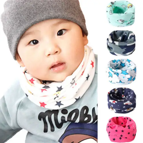 

Kids Scarf Winter Soft Cotton Children's Neck Cover Warmer Baby Snood Scarves New Kids Winter Warm Cotton Printed Children Scarf