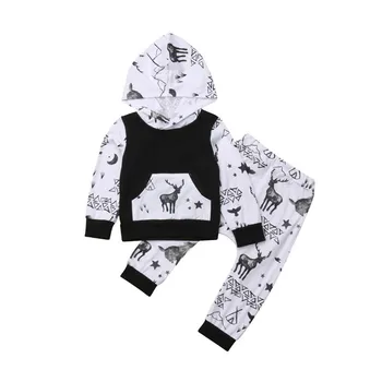 

Cute Toddler Baby Girl Boys Animal Pocket Hoodies Pants Leggings 2Pcs Xmas Outfits Clothes Set