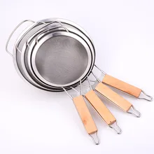 Фильтр из нержавеющей стали с длинной ручкой, штампованный широкосторонний саржевый масляный сито, кухонный инвентарь