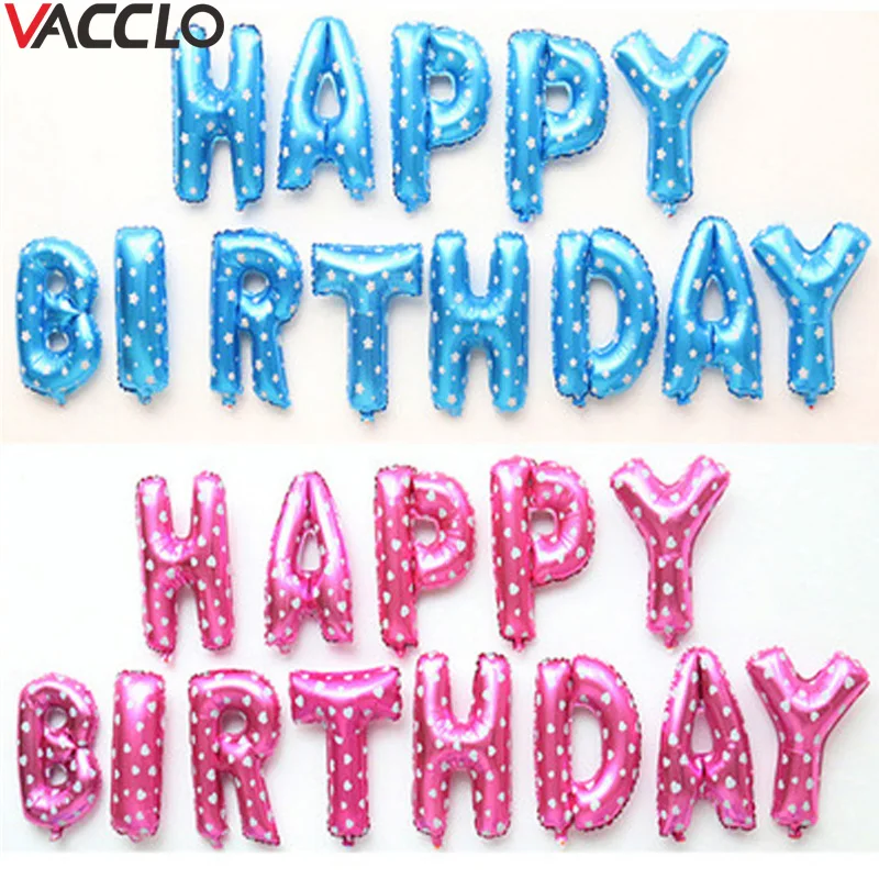 

Vacclo 1pc 16 Inch Happy Birthday Balloons Foil Letter Ballon Birthday Wedding Party Decoration Kids Toy Baby Shower Air Balloon
