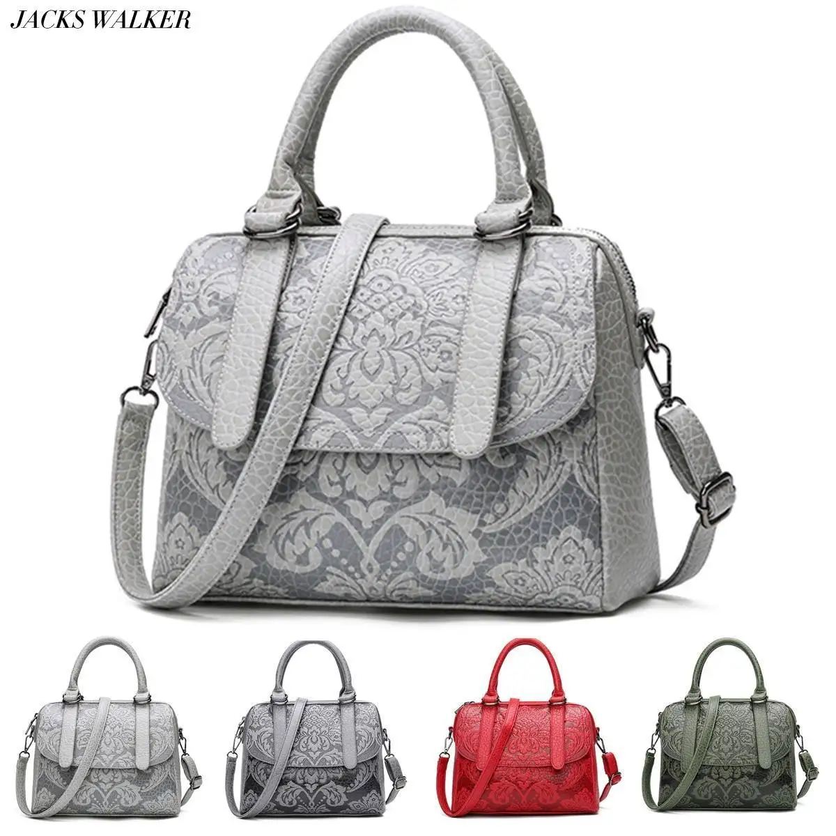 

Green Women Bag Female Embossed Handbag Casual Tote Fashion PU Leather Messenger Shoulder Bags Top-Handle Purse Luxury Clutch