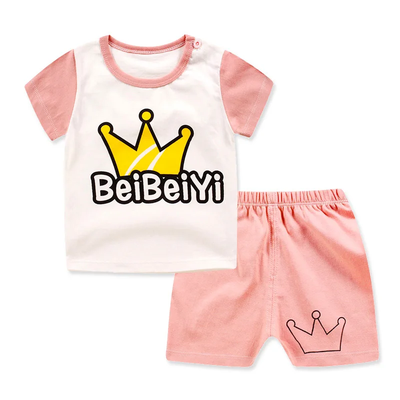 

hot new summer baby girl clothes body suit quality 100% cotton kids clothing set cartoon baby boy clothes children's suits