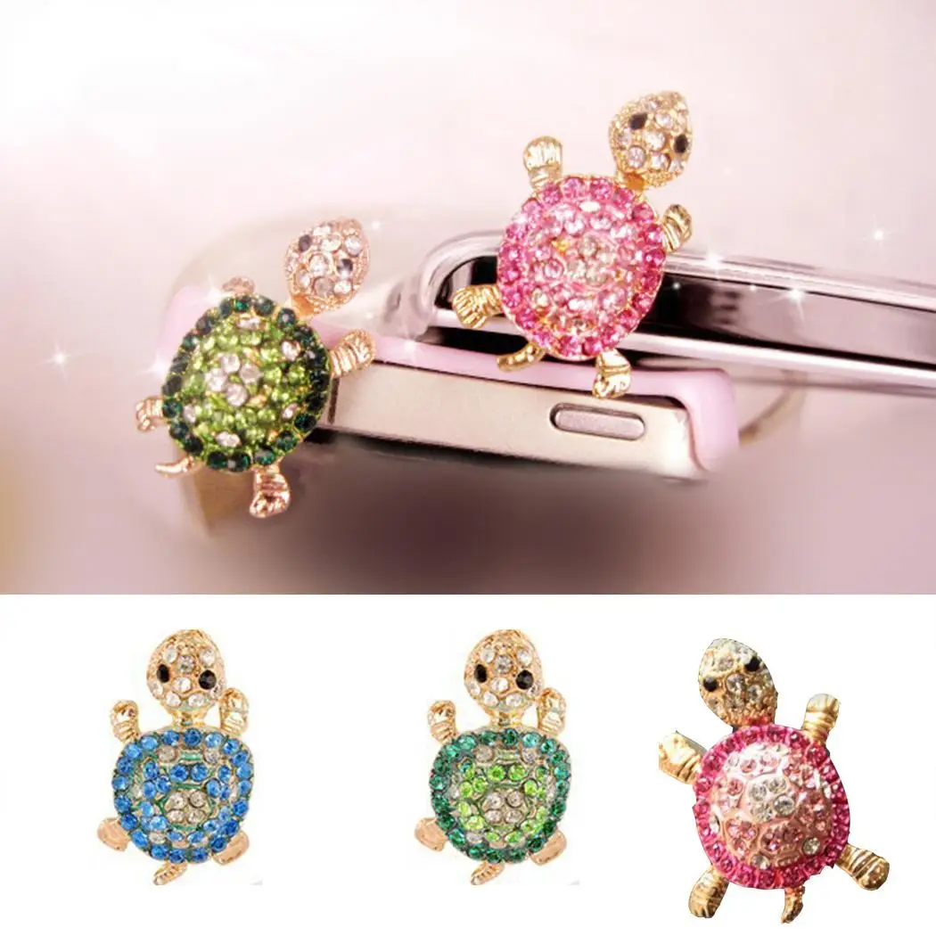 Mobile Phone Earphone Hole Dustproof Plug Protecting and Decorating Cartoon Casual Cute Turtle Alloy Plug