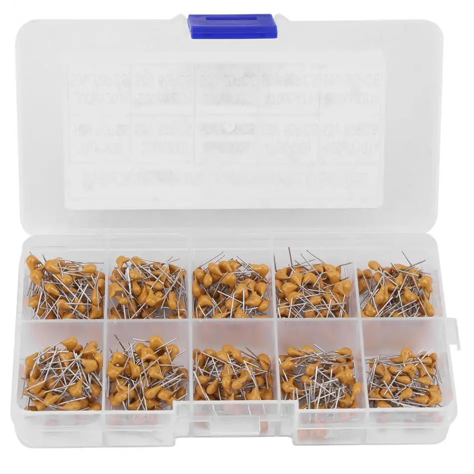 500 Pcs/box Monolithic Ceramic Capacitor 10 Values 50V 10PF-680PF Assorted Kit Tool Wholesale | Обустройство дома